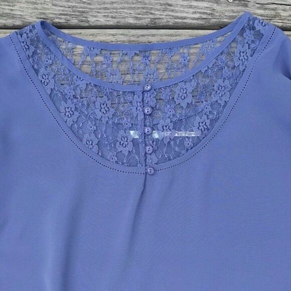 Urban Outfitters Kimchi Blue Crop Top Blue Lace Small - Picture 6 of 8